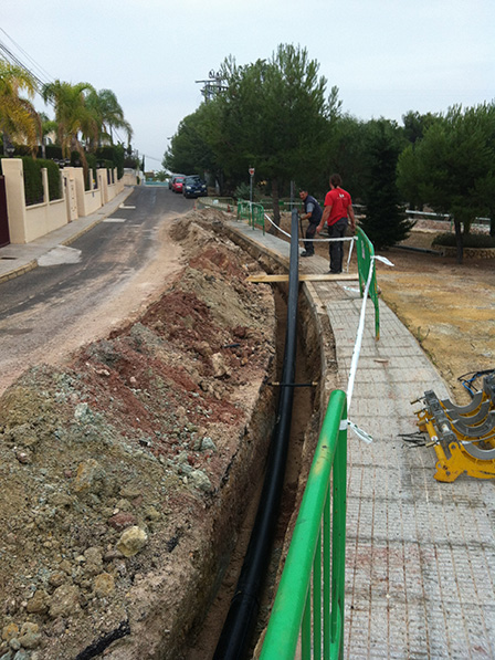 Impulsión de aguas residuales  en Urbanización.